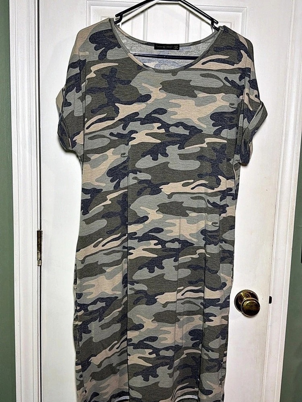 RD Style Salute Your Style Green Camo Print T-Shirt Dress